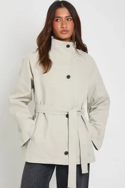 boohoo Veste Trench Oversize Asymétrique À Col Entonnoir Avec Ceinture<Femme Vestes & Manteaux|Trenchs