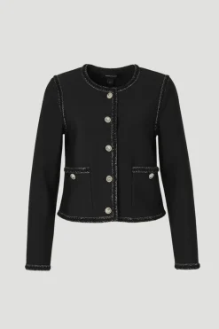 Veste Tricotée Ajustée avec Détails de Finition Bandage