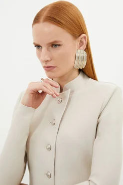 KarenMillen Veste Tricotée Ajustée Bandage Courte à Boutons<Femme Vestes & Manteaux
