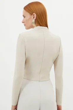 KarenMillen Veste Tricotée Ajustée Bandage Courte à Boutons<Femme Vestes & Manteaux
