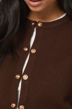 Wallis Veste Tricotée Cintrée à Double Boutonnage<Femme Looks Chocolat|Pulls Et Gilets