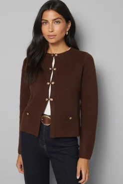 Wallis Veste Tricotée Cintrée à Double Boutonnage<Femme Looks Chocolat|Pulls Et Gilets