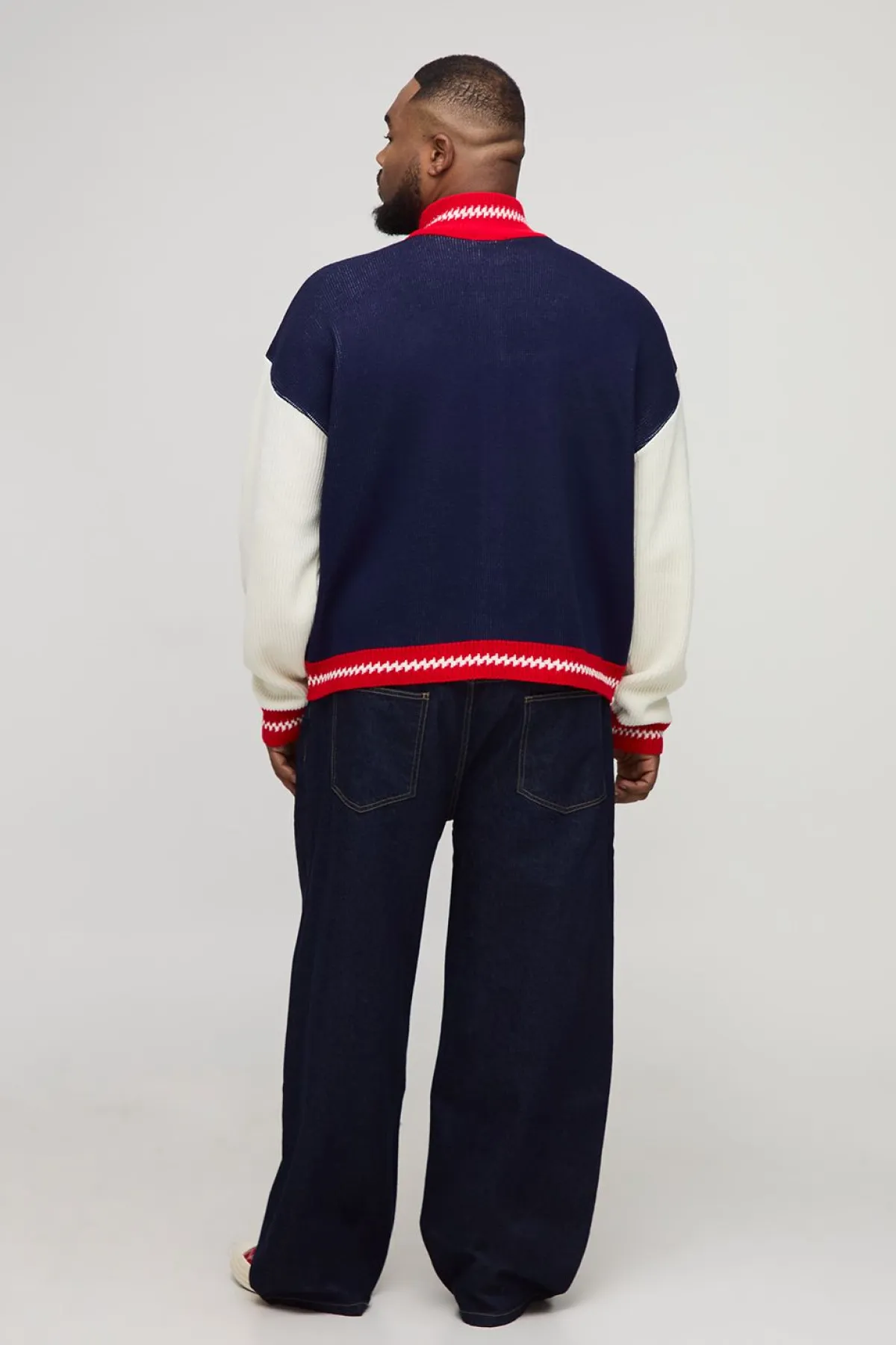 boohooMAN Veste tricotée pour homme, surdimensionnée, à fermeture éclair et col entonnoir<Homme Tout Afficher|Maille