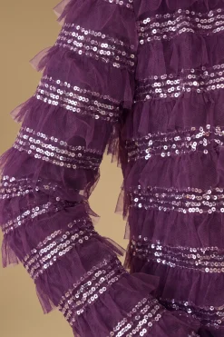 Veste Trophy En Mesh À Volants Et Sequins