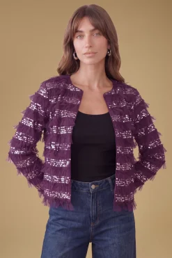 Veste Trophy En Mesh À Volants Et Sequins