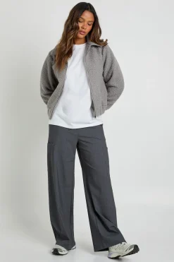 Veste Trucker Boucle Wool Look