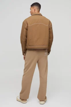 Veste Trucker Western en Nylon Boxy à Couture Contrastée