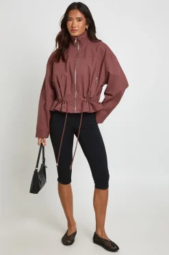 boohoo Veste Utilitaire Col Montant Avec Taille Cintrée<Femme Vestes & Manteaux