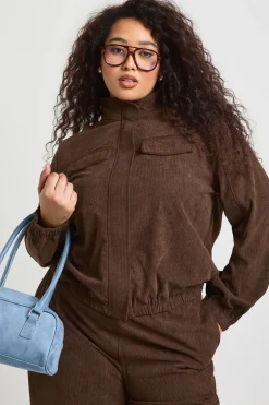 Veste Utilitaire En Velours Côtelé Grande Taille