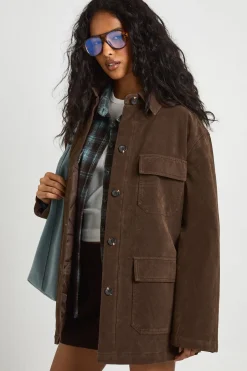 Veste utilitaire à poches style Suede Look