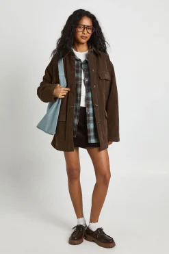 Veste utilitaire à poches style Suede Look