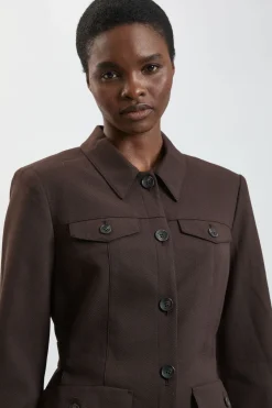 KarenMillen Veste Utilitaire À Texture Chevron<Femme Manteaux Et Vestes D’Automne|Vestes & Manteaux