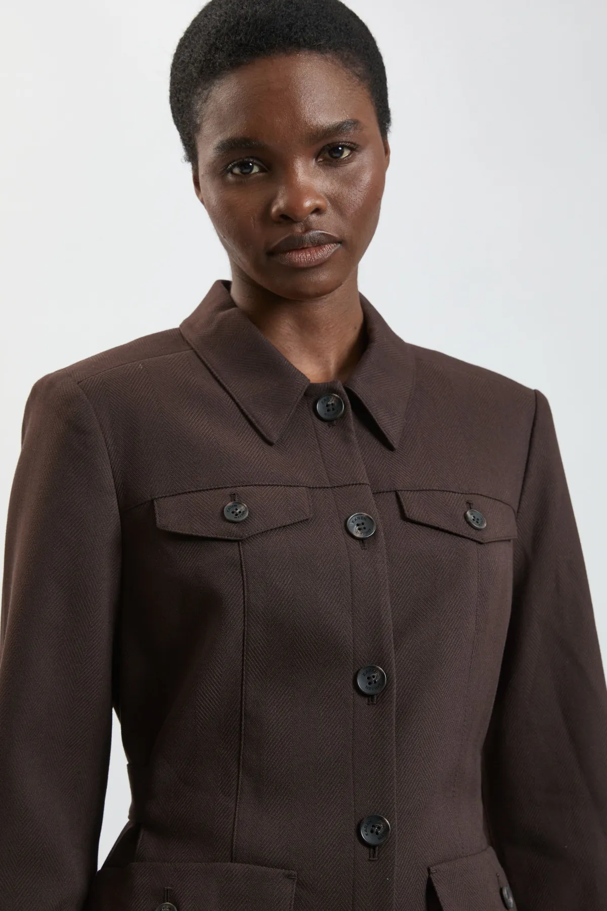 KarenMillen Veste Utilitaire À Texture Chevron<Femme Manteaux Et Vestes D’Automne|Vestes & Manteaux