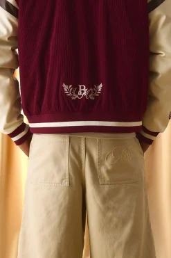 Veste Varsity avec appliqué de corde et manches en synthétique
