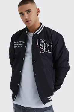 Veste varsity en nylon avec écussons