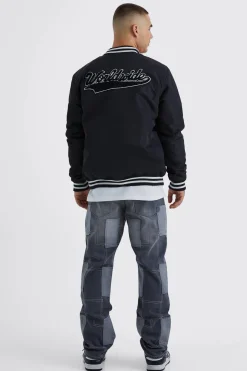 Veste varsity en nylon avec écussons