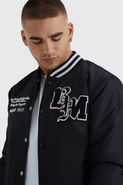 Veste varsity en nylon avec écussons
