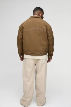 Veste Western Boxy rembourrée à surpiqûres contrastées