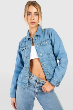 boohoo Veste Western en Denim<Femme Vestes & Manteaux|Denim