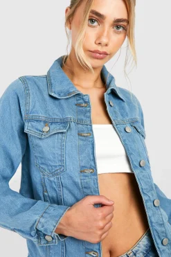 boohoo Veste Western en Denim<Femme Vestes & Manteaux|Denim
