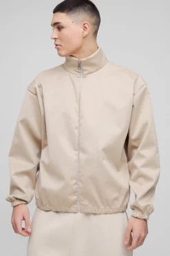 Veste zip intégrale en scuba, surdimensionnée et boxy extrême
