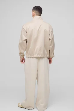 Veste zip intégrale en scuba, surdimensionnée et boxy extrême