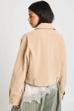Veste Zippée Aspect Daim