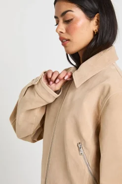 Veste Zippée Aspect Daim
