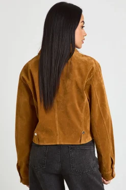 Veste Zippée Aspect Daim