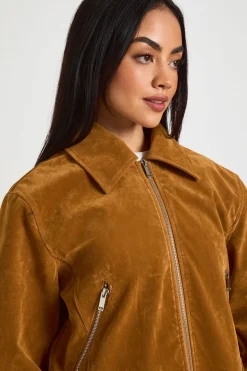 Veste Zippée Aspect Daim