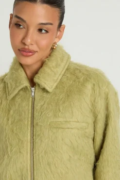 boohoo Veste Zippée Aspect Laine<Femme Manteaux Et Vestes D’Automne|Vestes & Manteaux