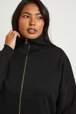 Veste Zippée Col Cheminée Grande Taille