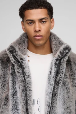 boohooMAN Veste zippée à col entonnoir, coupe oversize, bicolore en synthétique<Homme Manteaux Et Vestes