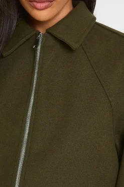 Veste Zippée À Col Montant Aspect Laine
