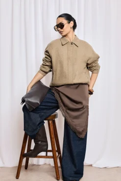 Veste zippée en mélange de laine