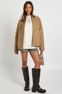 Veste zippée en mélange de laine
