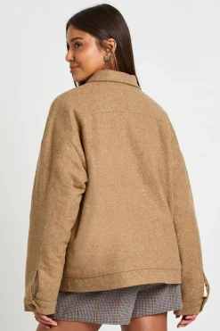 Veste zippée en mélange de laine