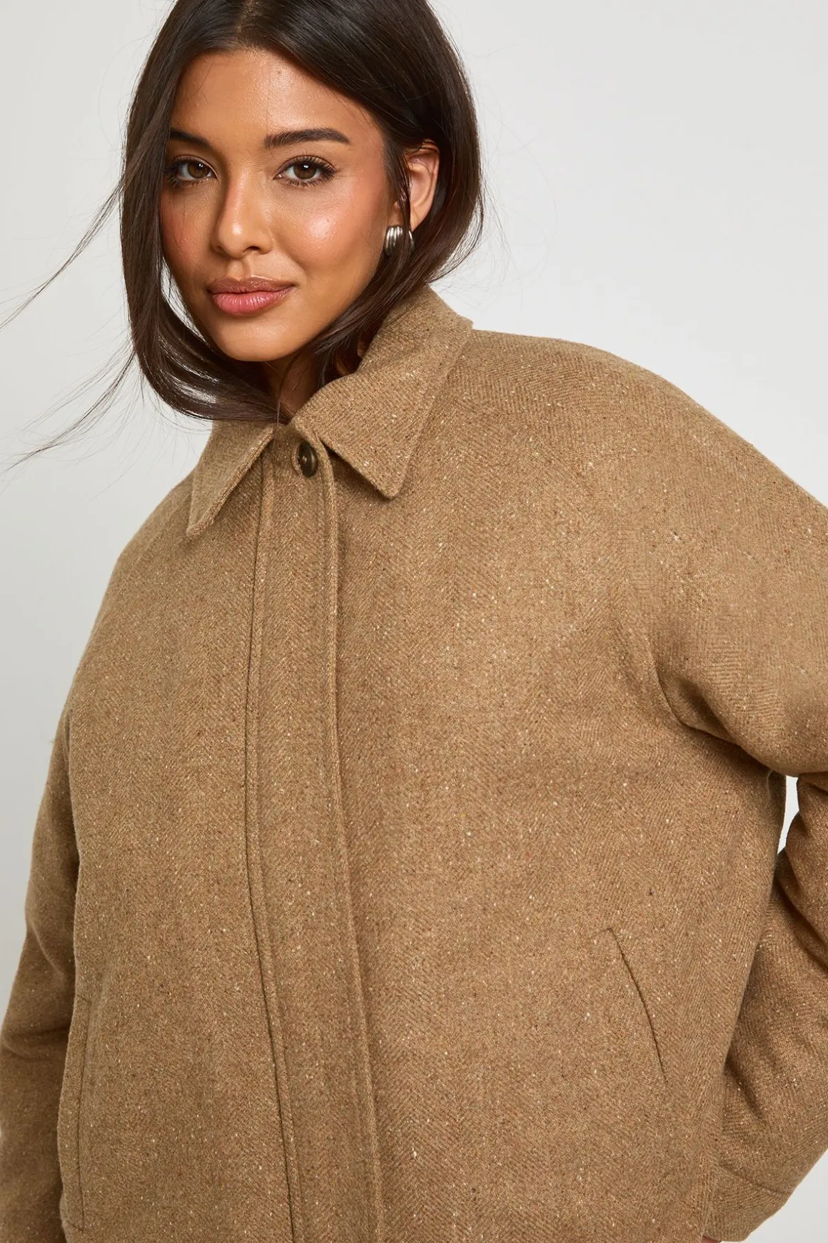 Veste zippée en mélange de laine