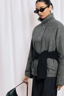 Veste zippée en mélange de laine