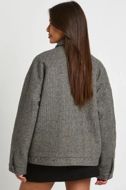 Veste zippée en mélange de laine