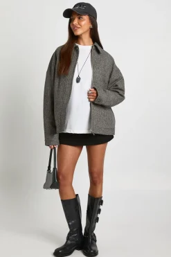 Veste zippée en mélange de laine
