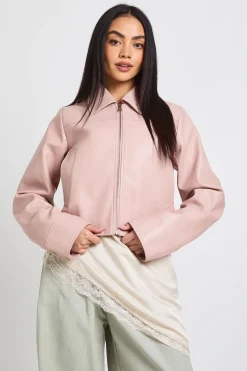 boohoo Veste Zippée en Synthétique<Femme Vestes & Manteaux|Vestes En Similicuir