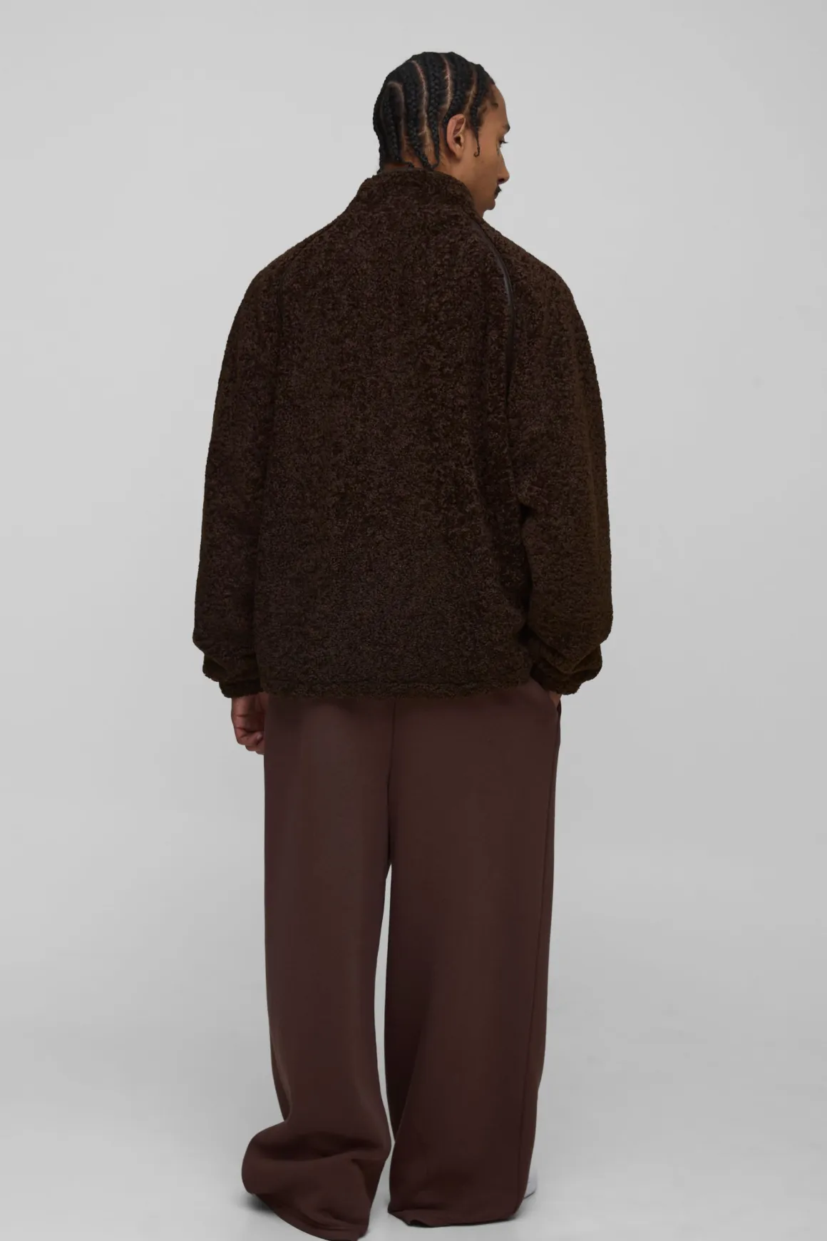 Veste zippée à glissière intégrale, coupe régulière, en synthétique avec coutures bouclées et accents synthétiques