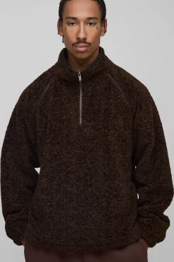Veste zippée à glissière intégrale, coupe régulière, en synthétique avec coutures bouclées et accents synthétiques