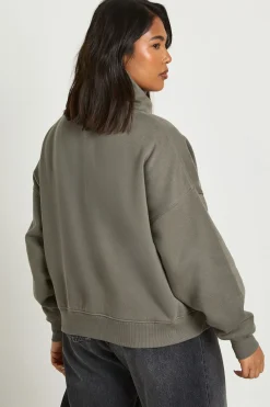 boohoo Veste Zippée Grande Taille à Col Cheminée<Femme Sweats À Capuche Et Sweats|Sweats À Capuche Et Sweatshirts