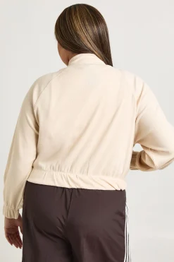 Veste Zippée Grande Taille Col Cheminée Côtelé