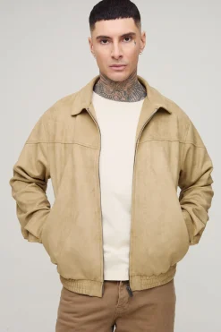 boohooMAN Veste zippée Western en synthétique pour grandes tailles, coupe régulière<Homme Tout Afficher|Vestes & Manteaux Tall