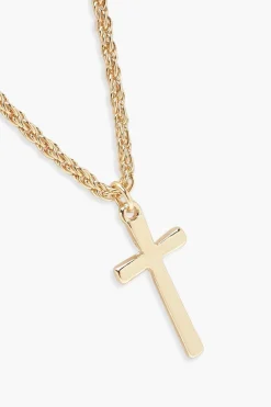 Vintage Chain Cross Pendant Necklace