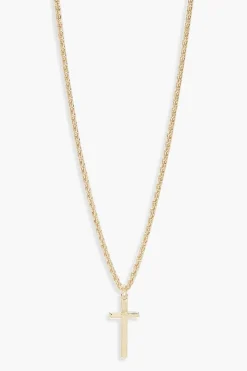 Vintage Chain Cross Pendant Necklace