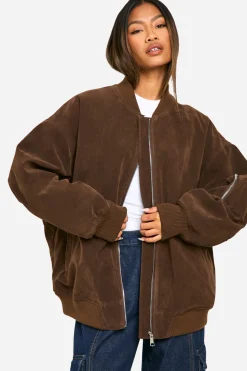 Vintage Look Bombardier Oversize en synthétique Daim